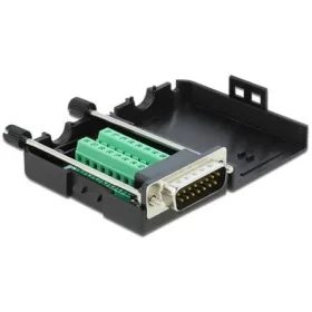   Delock D-Sub 15pin -> Terminal block 16pin M/F adapter fekete házzal