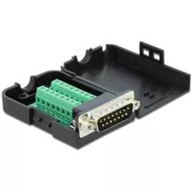   Delock D-Sub 15pin -> Terminal block 16pin M/F adapter fekete házzal