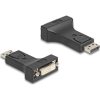 Delock Adapter DisplayPort 1.1-dugós csatlakozó   DVI-csatlakozóhüvely passzív fekete