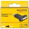 Delock Adapter DisplayPort 1.1-dugós csatlakozó   DVI-csatlakozóhüvely passzív fekete