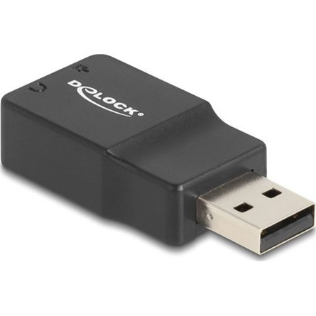 Delock Külső USB hangkártya 2 x 3,5 mm-es sztereo jack Plug & Play audio adapterrel személyi számítógépekhez, laptopokho