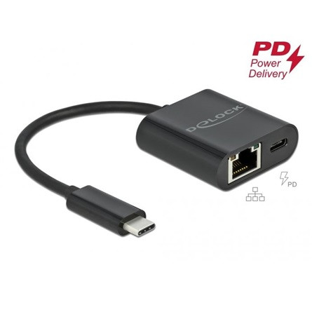 Delock 1Gb/s USB-C hálózati adapter +Power Delivery port