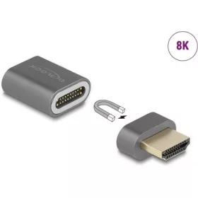 Delock Magnetic HDMI 2.1 -> HDMI 2.1 M/F adapter szürke