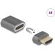 Delock Magnetic HDMI 2.1 -> HDMI 2.1 M/F adapter szürke
