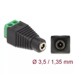   Delock DC 3,5x1.35mm -> Terminal block 2pin F/F adapter fekete