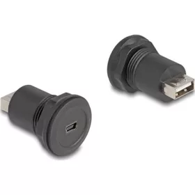  Delock USB 2.0 Mini-B-típusú   USB 2.0 A-típusú beépített csatlakozóval fekete