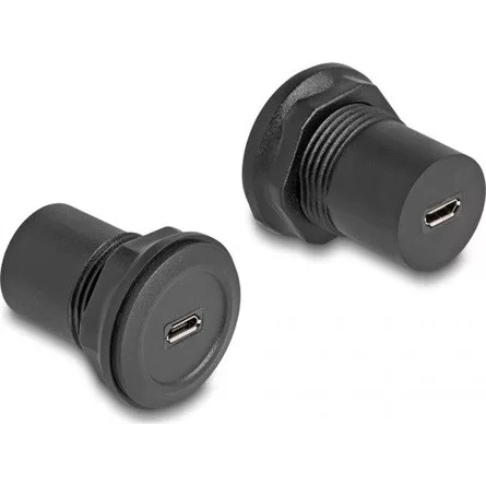 Delock USB 2.0 Micro-B-típusú   USB 2.0 Micro-B-típusú beépített csatlakozóval fekete