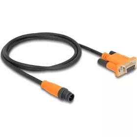   Delock M12 5pin A-code -> D-Sub 9pin M/F adatkábel 1m fekete-narancssárga CAN Bus