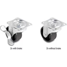   Delock 2 x 2 db.-os görgőkerék szett O 50 mm (átmérőjű) terhelési képesség akár 90 kg