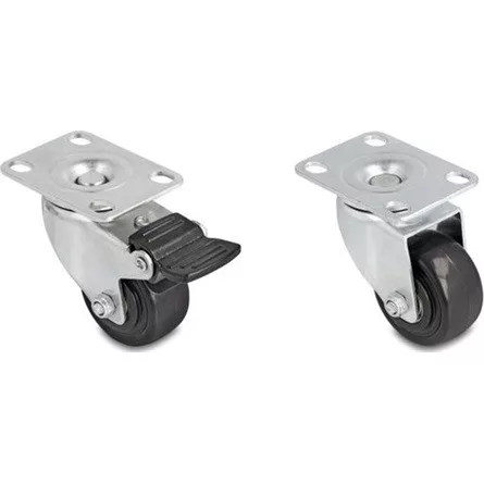 Delock 2 x 2 db.-os nagy teherbírású görgős kerék szett O 50 mm (átmérőjű) terhelési kapacitás akár 400 kg