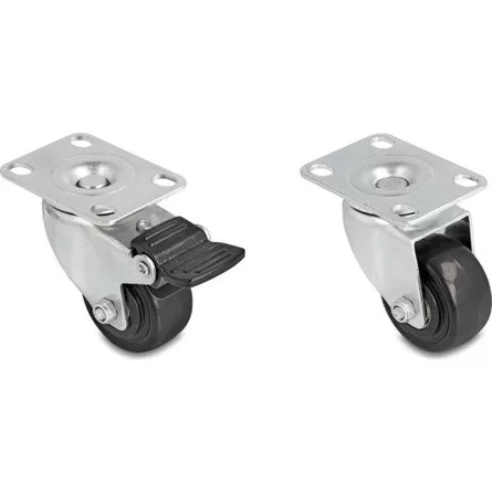 Delock 2 x 2 db.-os nagy teherbírású görgős kerék szett O 50 mm (átmérőjű) terhelési kapacitás akár 400 kg