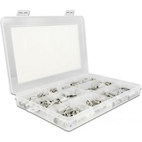   Delock 70 darabos krimp doboz 75 Ohm BNC, TNC és F csatlakozókkal