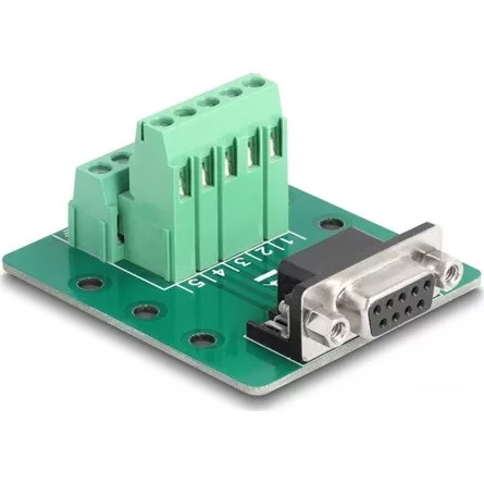 Delock D-Sub 9 tűs anya - Terminal Block DIN sínhez