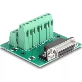 Delock D-Sub 15 tűs anya - Terminal Block DIN sínhez