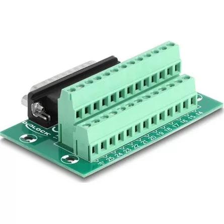Delock D-Sub 25 tűs apa - Terminal Block DIN sínhez