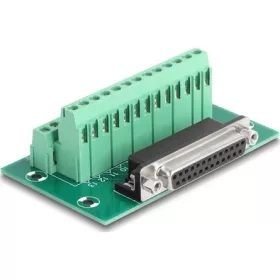 Delock D-Sub 25 tűs anya - Terminal Block DIN sínhez