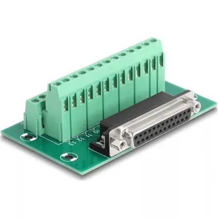 Delock D-Sub 25 tűs anya - Terminal Block DIN sínhez