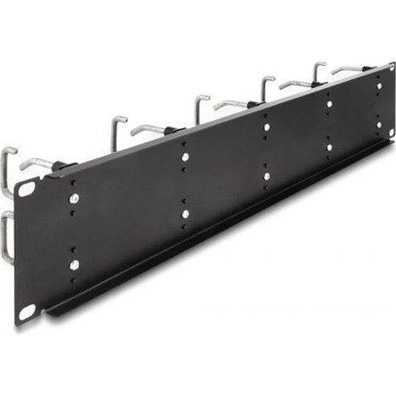 Delock 19  kábelrendező panel 10 fém hurokkal és 2U-val fekete