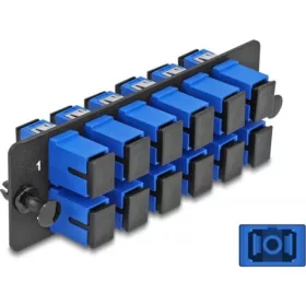   Delock Üvegszálas Adapter Panel SC Simplex UPC 12 Port kék