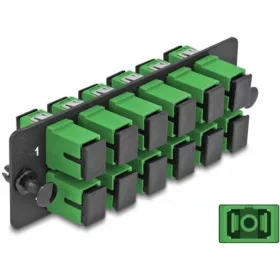   Delock Üvegszálas Adapter Panel SC Simplex APC 12 Port zöld