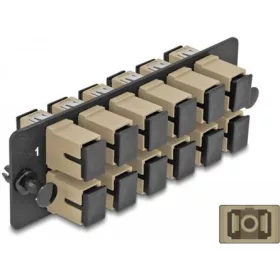   Delock Üvegszálas Adapter Panel SC Simplex OM1 / OM2 12 Port bézs