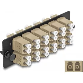   Delock Üvegszálas Adapter Panel LC Duplex OM1 / OM2 12 Port bézs