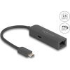 Delock Szürke USB Type-C  adapter tápellátó portos 2,5 Gigabit LAN-hez 100 watt