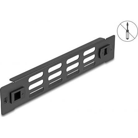 Delock 10  hálózati kabinet panel szellőző nyílásokkal eszköz nélkül beszerelhető 1U fekete