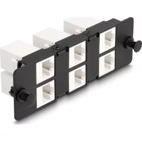   Delock 6db RJ45 CAT6A UTP -> 6db RJ45 CAT6A UTP F/F keystone szerelőpanel fekete