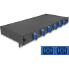 Delock 19  optikai szálösszefűző doboz 6 db. SC Duplex OS2 1U teljes elrendezés kész az összefűzésre