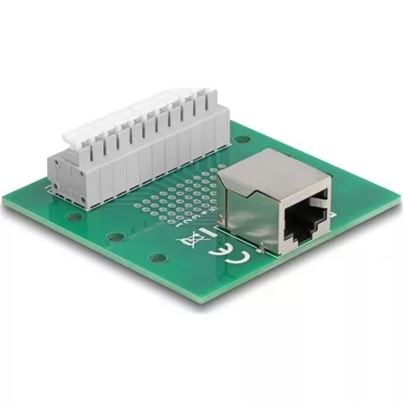 Delock RJ50 anya - Terminal block nyomógombbal DIN sínhez