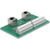 Delock RJ50 2 db. anya - 2 db. Terminal block nyomógombbal hajlított DIM sínhez