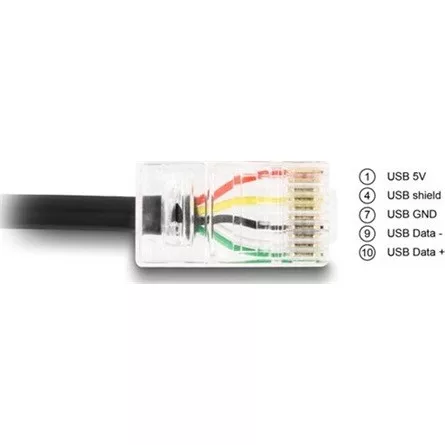 Delock USB-A 2.0 -> RJ50 M/M adatkábel 2m fekete