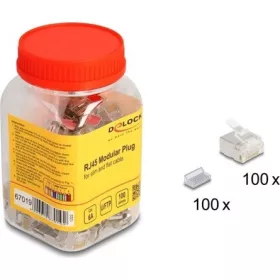   Delock RJ45 CAT6A UTP csatlakozó dugó vékony és lapos kábelekre, 100db