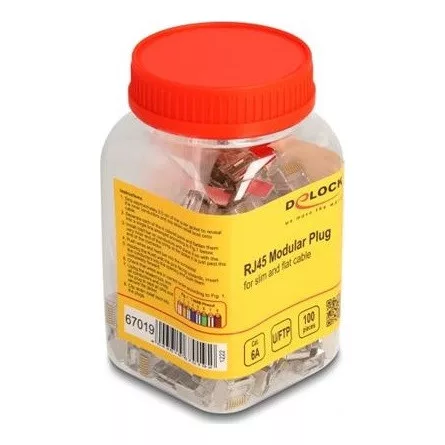 Delock RJ45 CAT6A UTP csatlakozó dugó vékony és lapos kábelekre, 100db