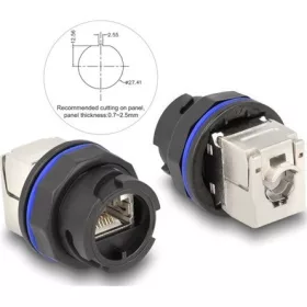   Delock RJ45 Cat.6A beépített csatlakozó LSA kapcsolattal fekete
