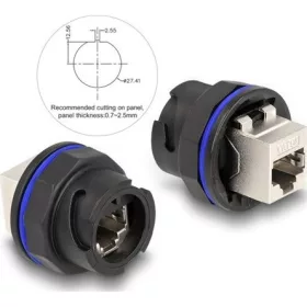 Delock RJ45 Cat.6A beépített csatlakozó fekete