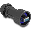 Delock RJ45 apa összeállítás Cat.6A átvezető csatolóval IP68 por és vízhatlan fekete