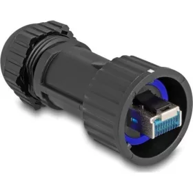   Delock RJ45 apa összeállítás Cat.6A átvezető csatolóval IP68 por és vízhatlan fekete