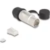 Delock RJ45 moduláris dugasz Cat.6A átvezető csatolóval és védősapkával