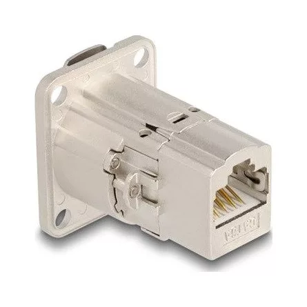 Delock D-típusú RJ45 beépített csatlakozó Cat.6A STP fém
