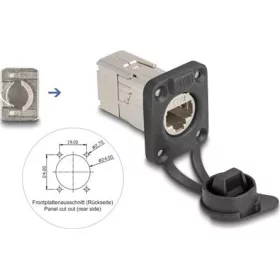   Delock D-típusú RJ45 beépített csatlakozó LSA kapcsolattal Cat.6A STP védősapkával IP66 por- és vízbiztos