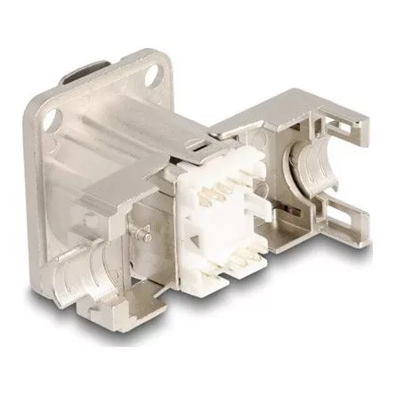 Delock D-típusú RJ45 beépített csatlakozó LSA kapcsolattal Cat.6A STP fém