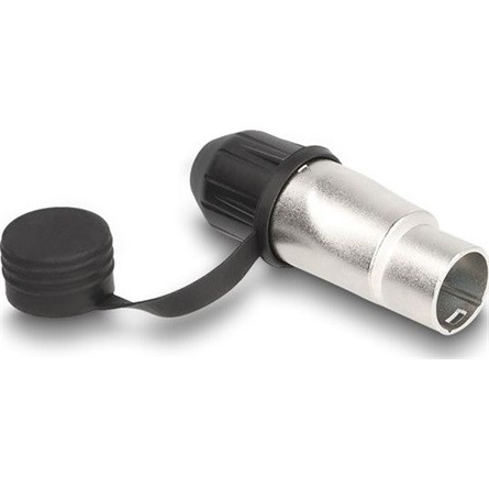 Delock RJ45 moduláris csatlakozási eszközkészlet Cat.6A robosztus kábel csatlakozási házzal és védő sapkával, IP66 por é