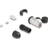Delock RJ45 moduláris dugasz Cat.6A átvezető csatolóval és védősapkával IP66 por- és vízbiztos