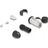 Delock RJ45 moduláris dugasz Cat.6A átvezető csatolóval és védősapkával IP66 por- és vízbiztos