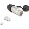 Delock RJ45 moduláris dugasz Cat.6A átvezető csatolóval és védősapkával IP66 por- és vízbiztos