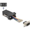 Delock D-Sub 9-tűs dugó   RJ12 anya összekötő adapter fekete