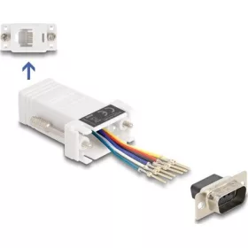   Delock D-Sub 9-tűs dugó   RJ12 anya összekötő adapter fehér