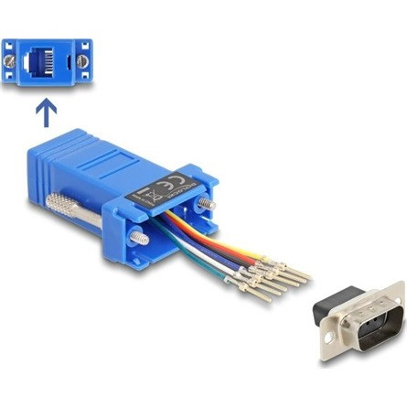 Delock D-Sub 9-tűs dugó   RJ12 anya összekötő adapter kék